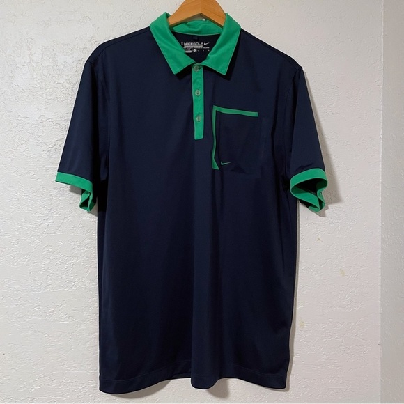 Nike Golf Dri- Fit Tour Performance Pocket Golfing Polo Shirt Men’s L Navy Blue​ - Picture 1 of 9